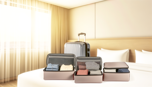 How do packing cubes make unpacking easier at hotels or hostels?