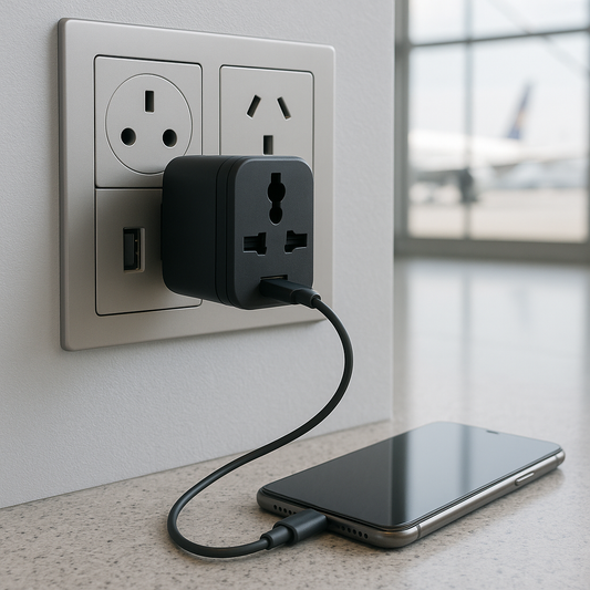 Do universal adapters work at international airports with unique outlets?