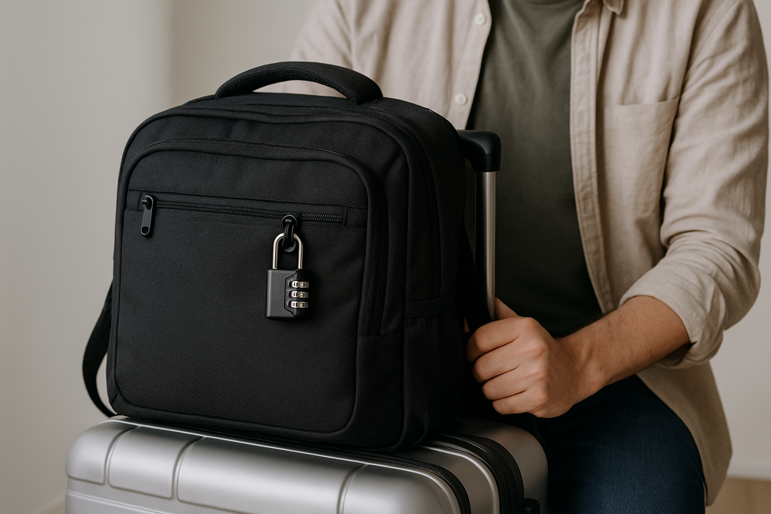 Can luggage locks be used to secure laptop bags while traveling?