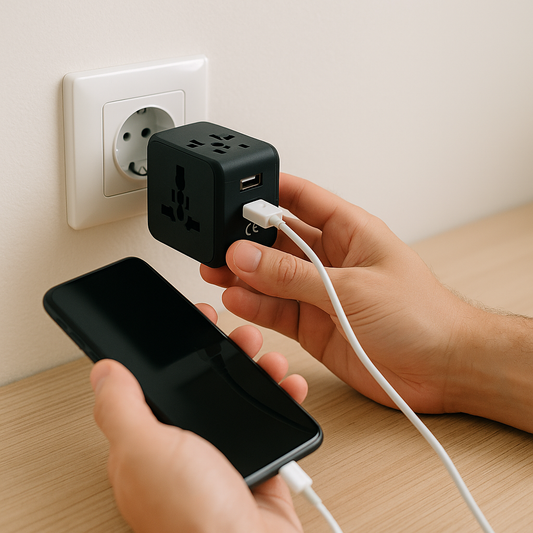 How do I test my universal adapter before an international trip?