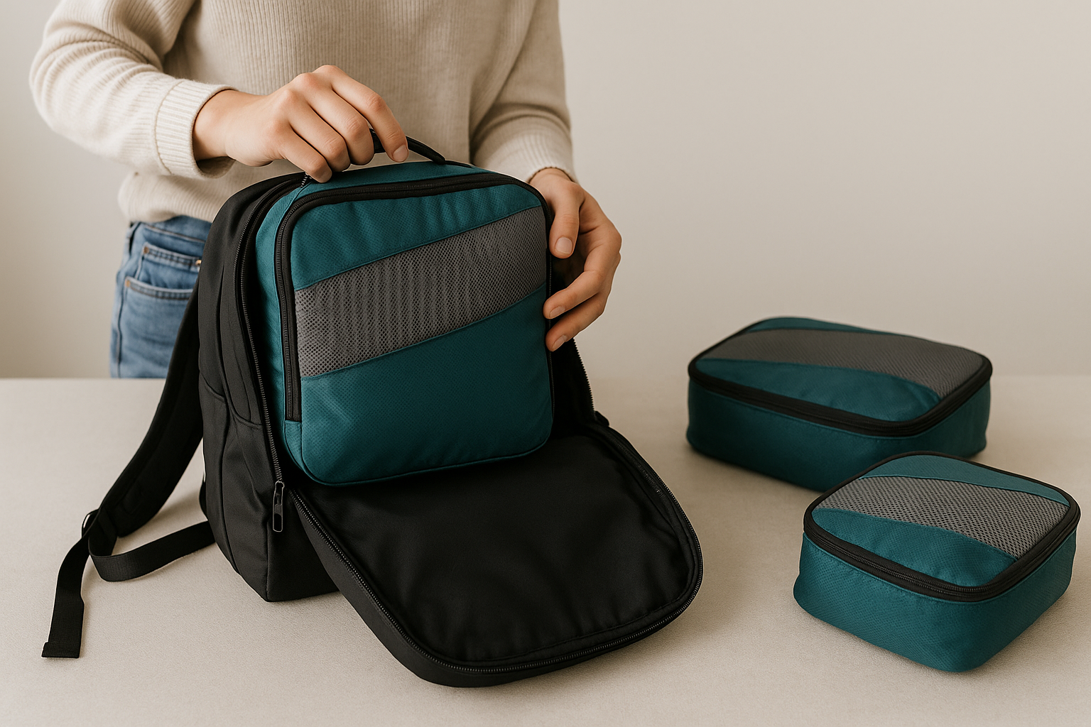 Do packing cubes fit in personal item backpacks for budget airlines ...