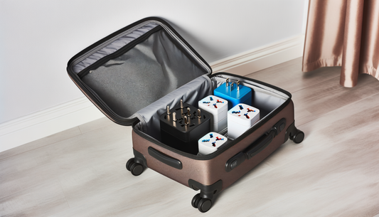Are universal adapters allowed in checked luggage when flying internationally?