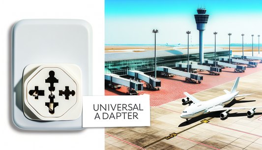 Are universal adapters allowed in international airports?