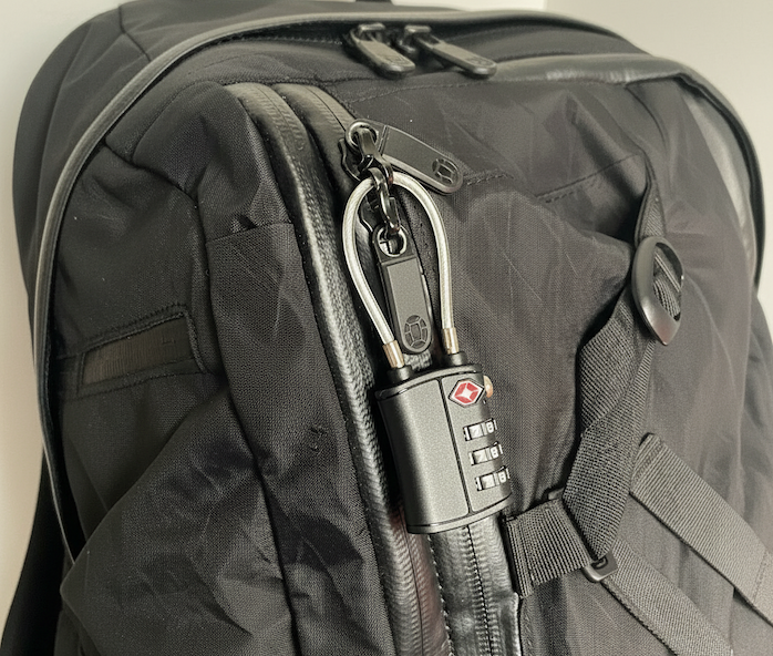 Backpack lock on a soft backpack