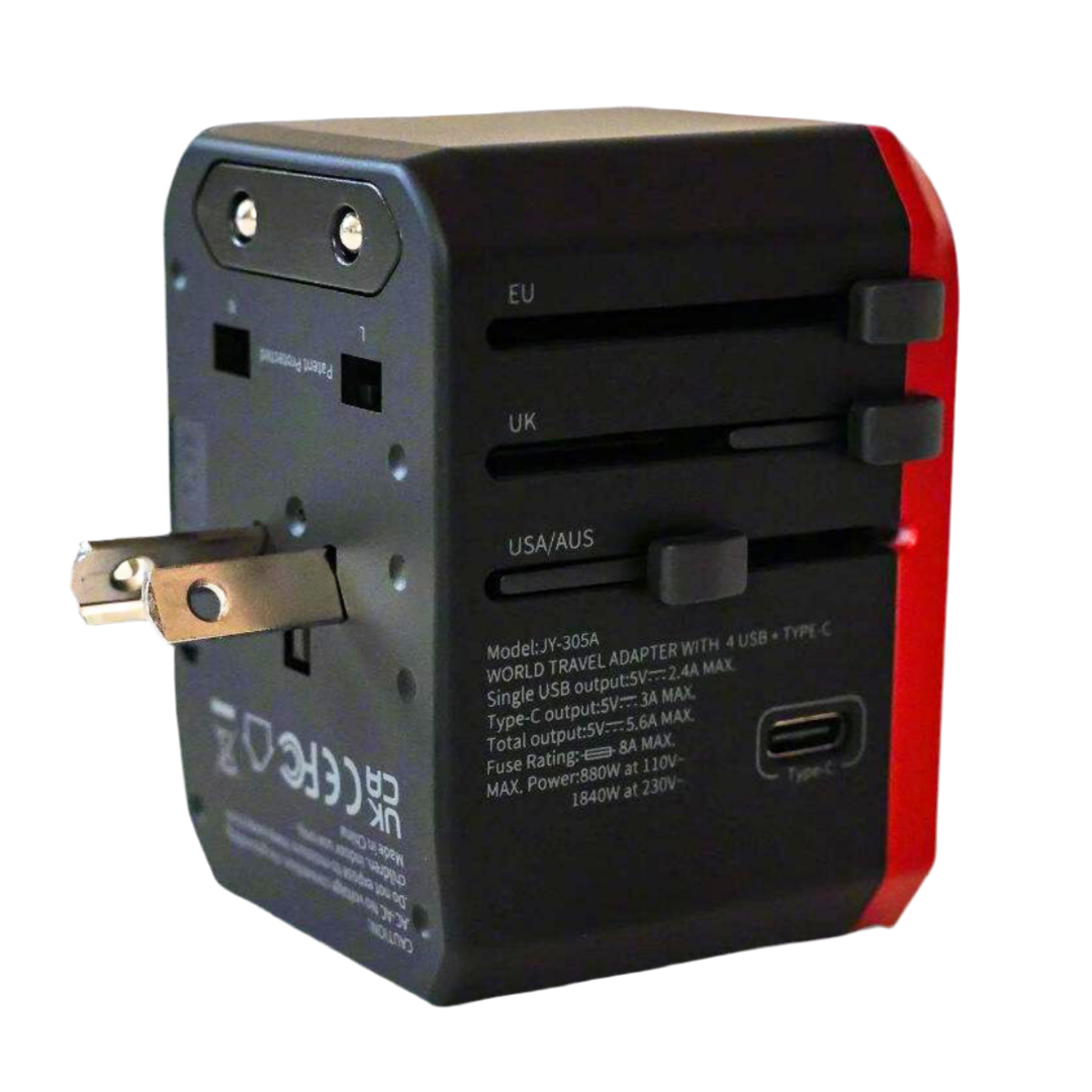 Back angle of a universal adapter