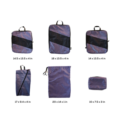 Compression Packing Cubes: Organizing 6-Pack Travel Set for Luggage