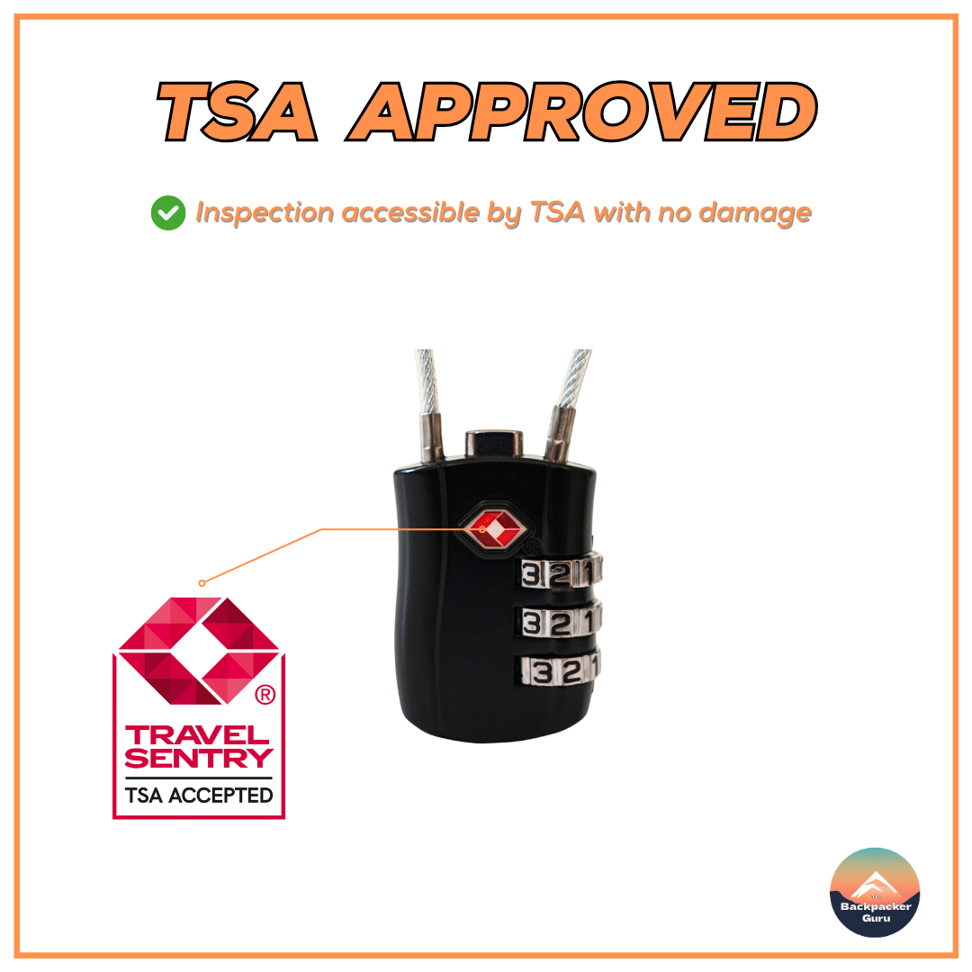 TSA approved verification for a backpack luggage lock for travelers.