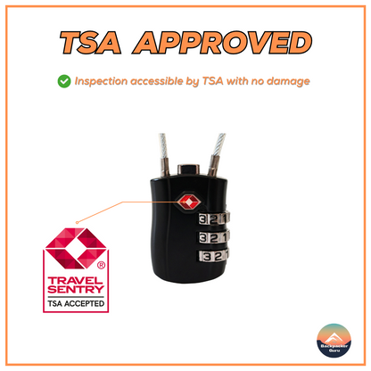 TSA approved verification for a backpack luggage lock for travelers.