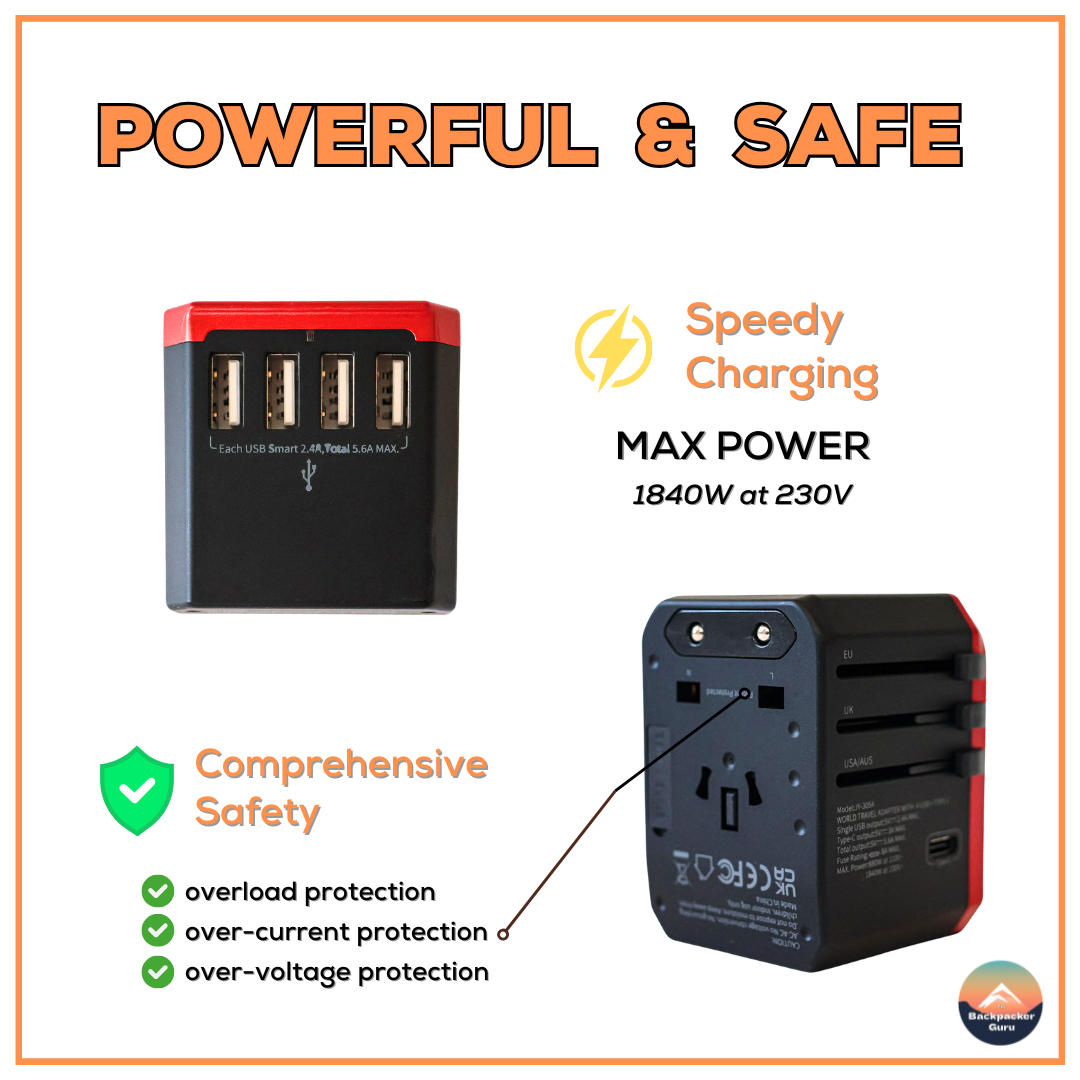 Powerful and safe universal adapter